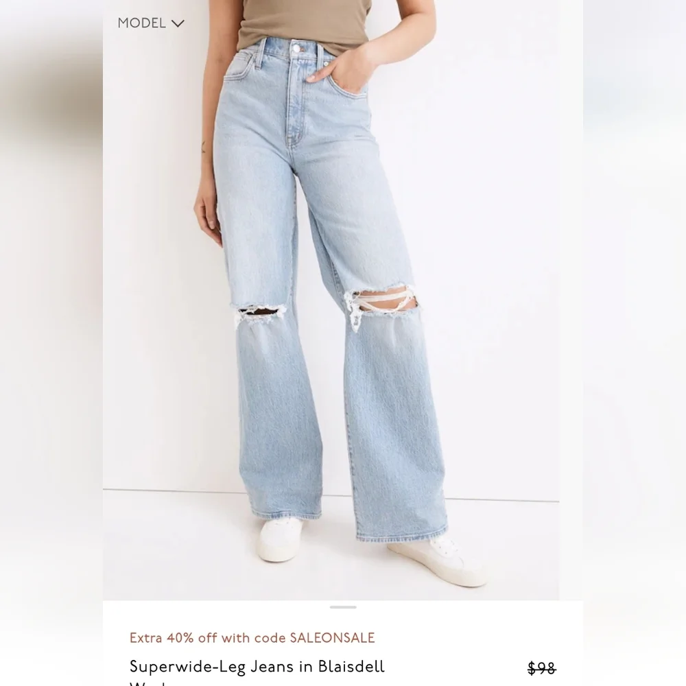 Madewell Superwide Leg Jeans In Blaisdell Wash - Picture 6 of 9